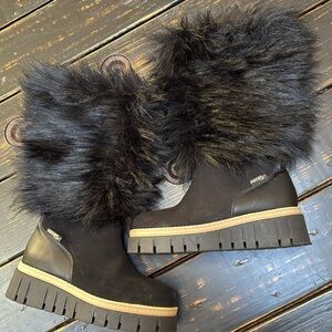Oscar Sport Angelica Faux Fur & Leather Pajar Boots - Size 39